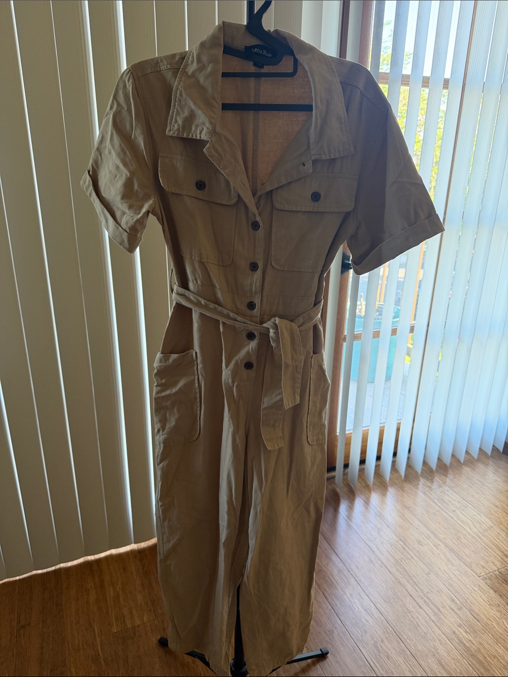 Lea & Viola Khaki Utility Jumpsuit